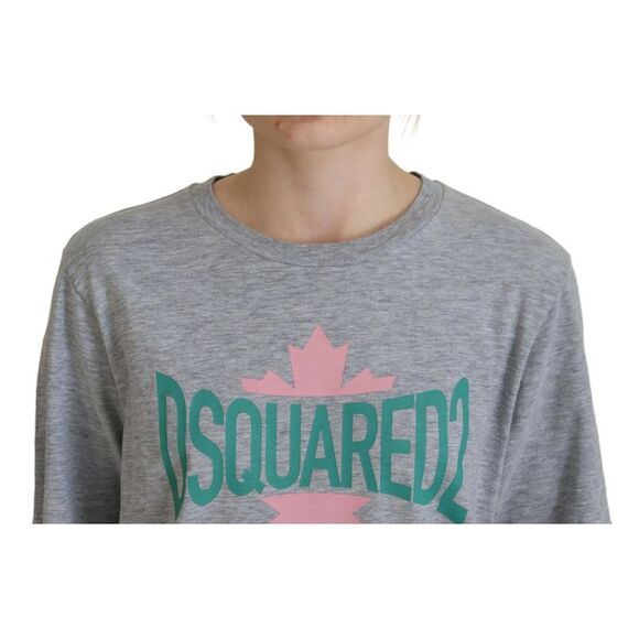 Dsquared² Gray Logo Cotton Crewneck Short Sleeve Tee Women's T-shirt (Pre-Owned) - Picture 4 of 5